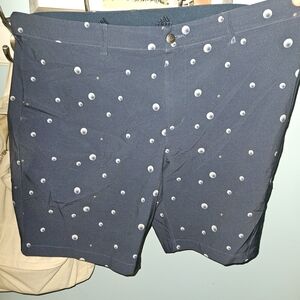Adidas Navy Blue Men's Shorts with Dot Pattern